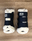 Eskadron Mesh Faux Fur Tendon Boots Navy