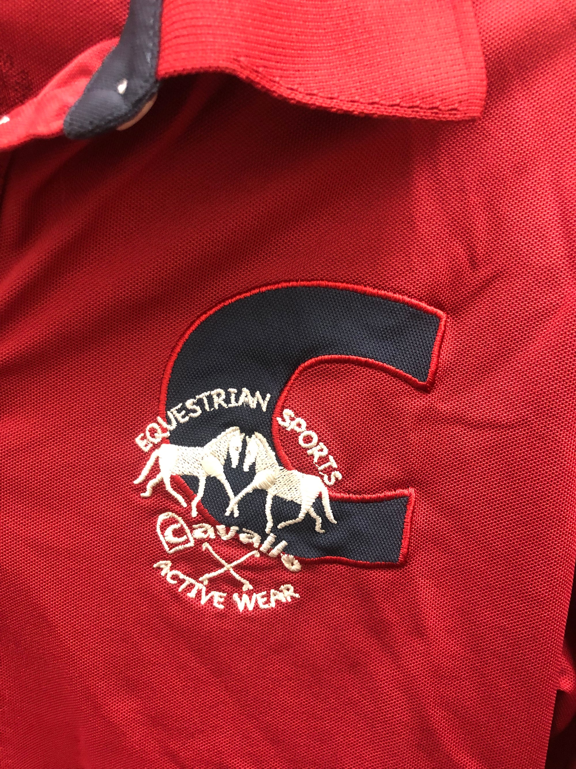 Cavallo Long Sleeve Polo Red &amp; Navy - XXL (fits small)