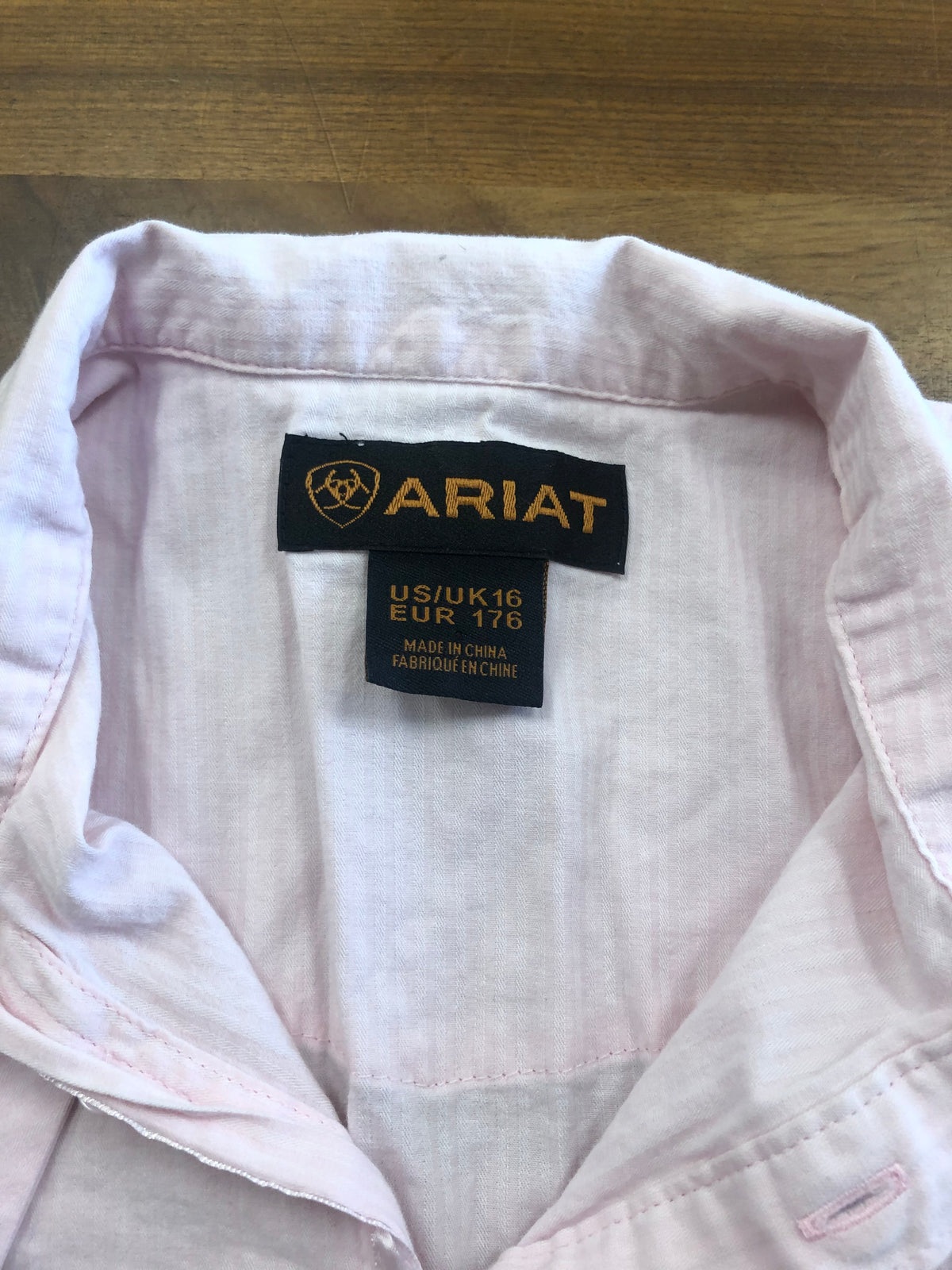 Kids Ariat Pink Button Up Show Shirt - Size 16