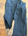 Elation Platinum Black/Tan Knee Patch Breech Breech - Horse & Hound Tack Shop 