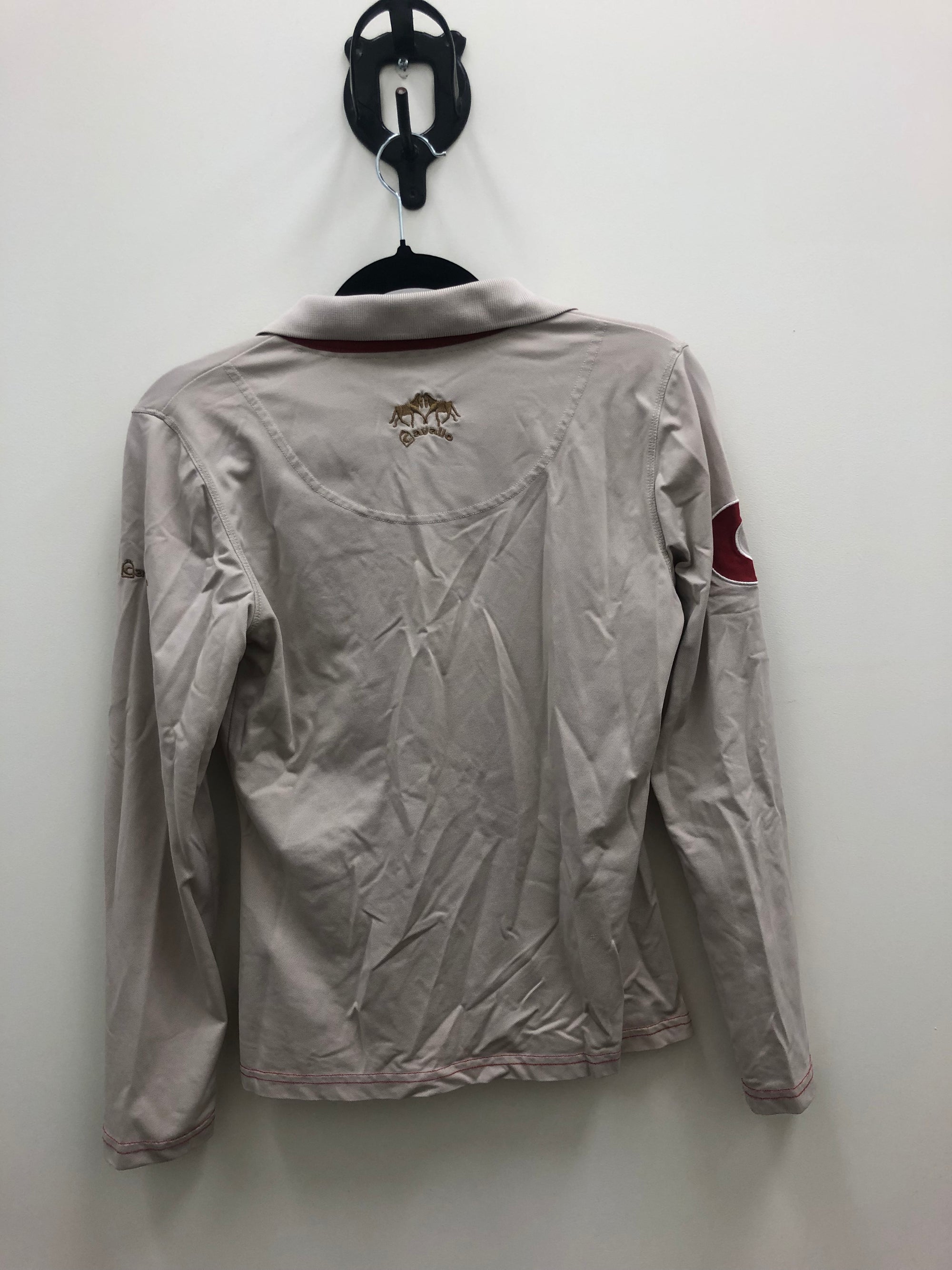 Cavallo Long Sleeve Polo Beige &amp; Red - 10