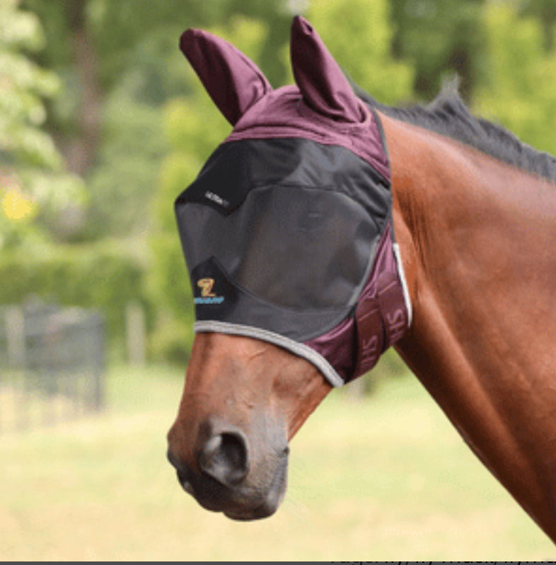 Shires Fly Guard Pro Deluxe Fly Mask with Ears - Horse &amp; Hound Tack Shop 
