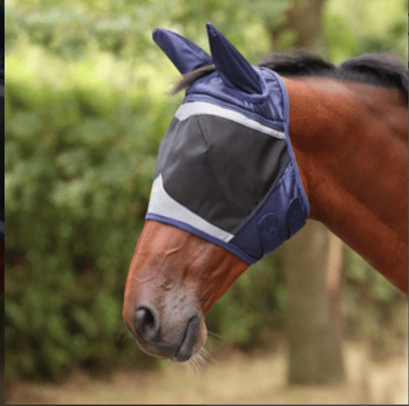 Shires FlyGuard Pro Fine Mesh Fly Mask with Ears &amp; Open Forelock Hole - Horse &amp; Hound Tack Shop 