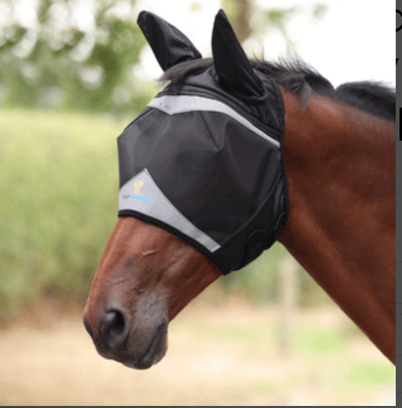 Shires FlyGuard Pro Fine Mesh Fly Mask with Ears &amp; Open Forelock Hole - Horse &amp; Hound Tack Shop 