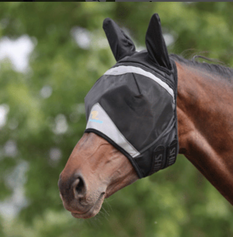 Shires FlyGuard Pro Fine Mesh Fly Mask with Ears - Horse &amp; Hound Tack Shop 