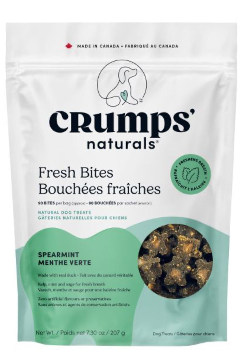 Crumps’ Naturals Spearmint Fresh Bites Dog Treats -207g