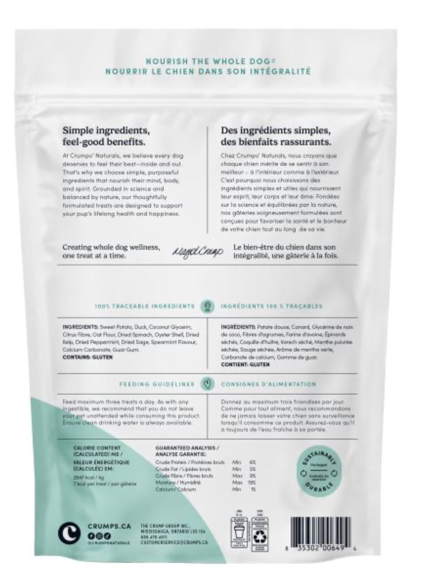 Crumps’ Naturals Spearmint Fresh Bites Dog Treats -207g