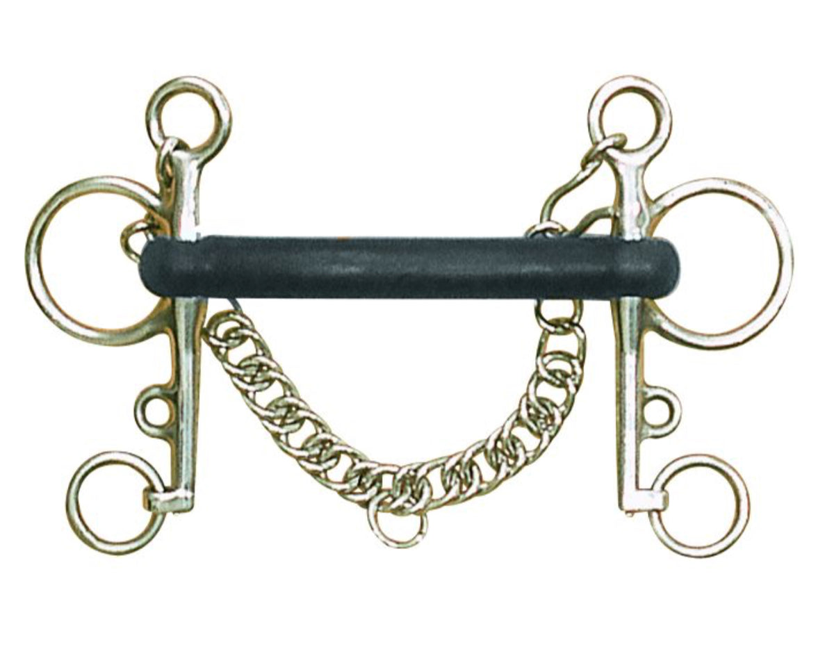 Centaur® Stainless Steel Hard Rubber Mullen Mouth Pelham