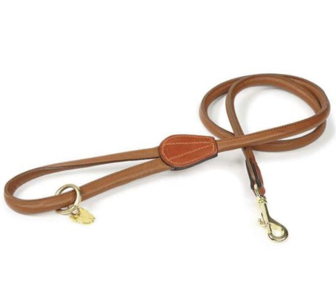 Tan leather hot sale dog lead