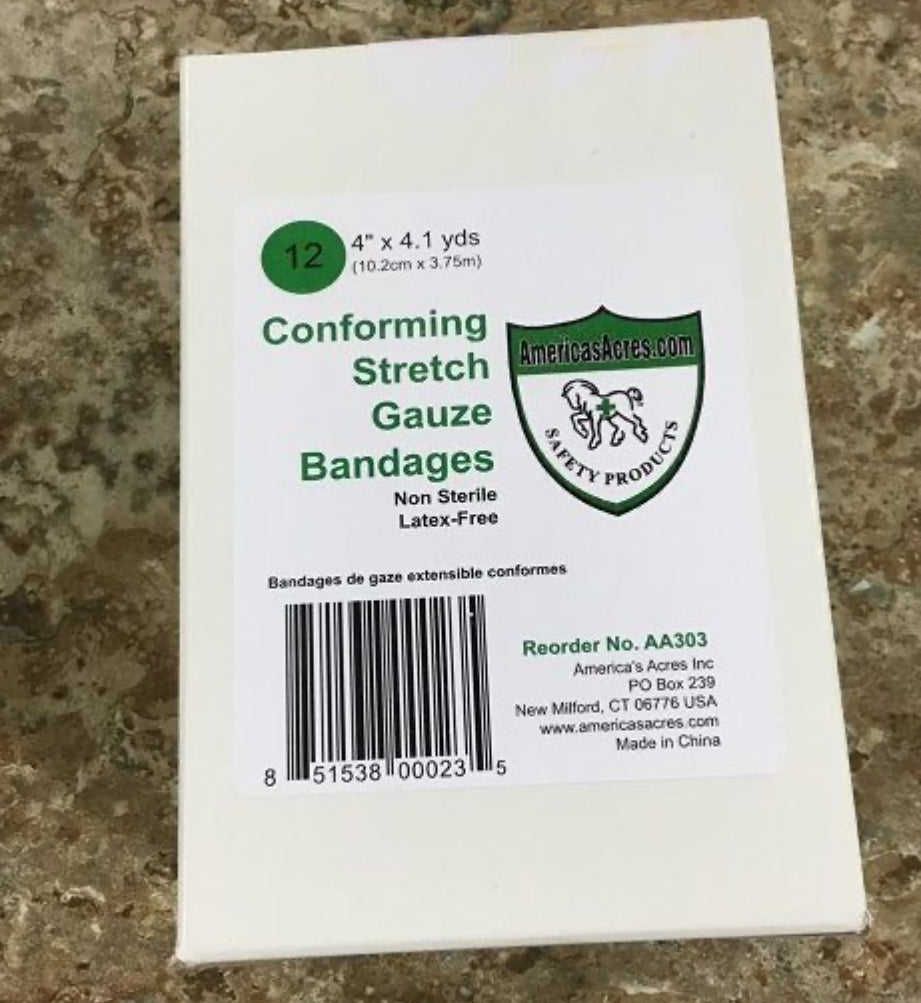 Conforming Stretch Gauze Bandages 4" Wide 12pk