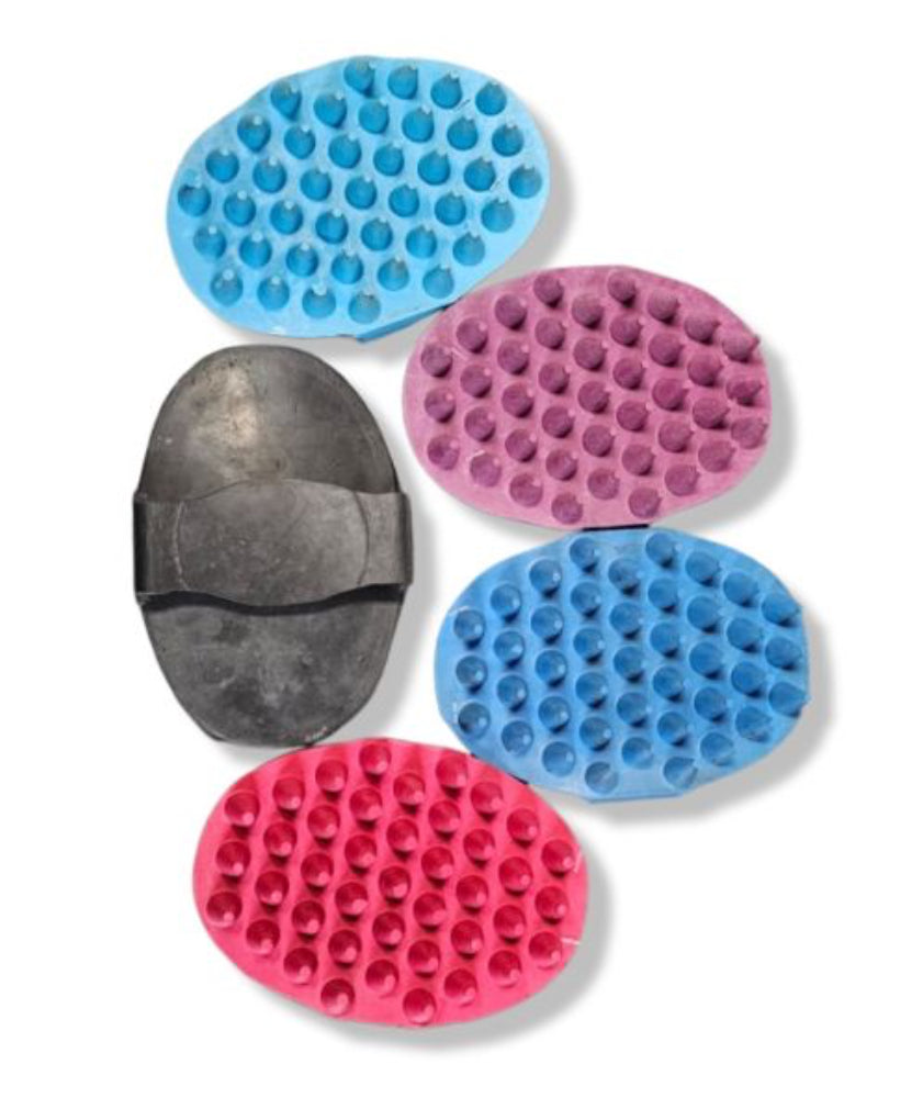 Oval Rubber Massage Curry with Handle