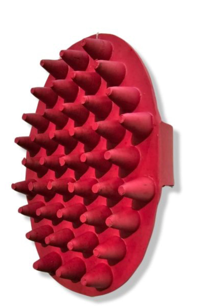 Oval Rubber Massage Curry with Handle