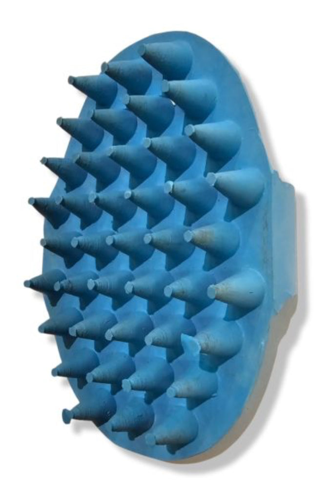 Oval Rubber Massage Curry with Handle