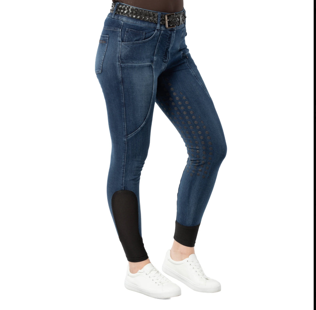 Equinavia Helena Womens Denim Full Seat Breeches - Horse & Hound Tack Shop 