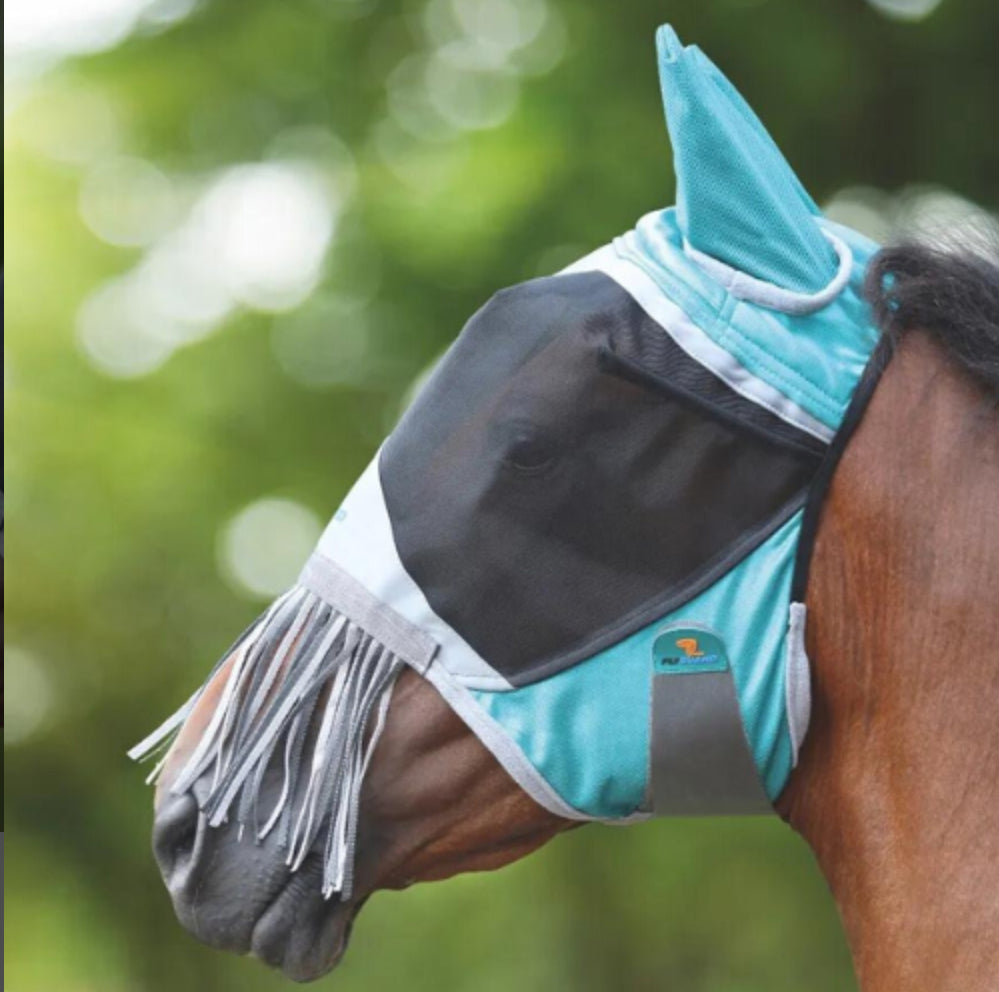 Shires Deluxe Fly Mask with Ears & Nose Fringe - Horse & Hound Tack Shop 