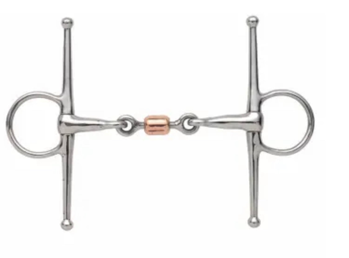 Shires Full Cheek Snaffle with Copper Roller