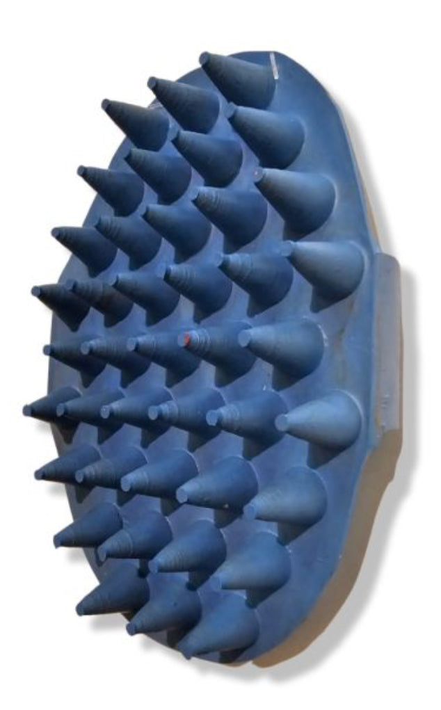 Oval Rubber Massage Curry with Handle