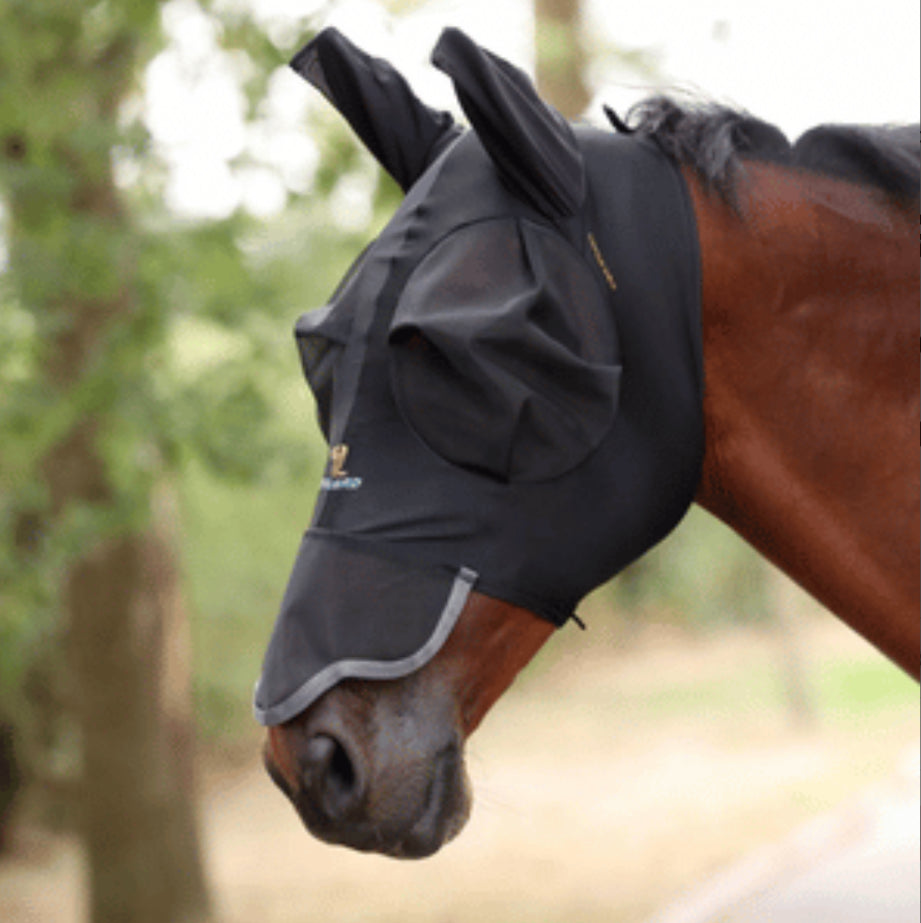 Shires Fly Guard Pro Stretch Fly Mask with Ears &amp; Nose - Horse &amp; Hound Tack Shop 