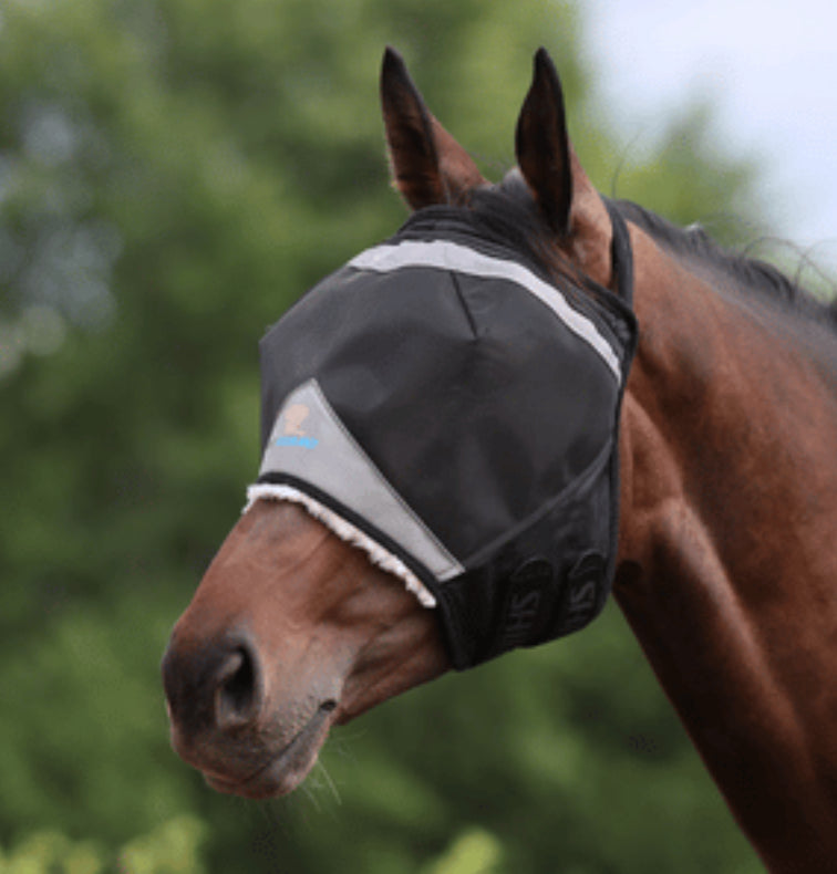 Shires FlyGuard Pro Fine Mesh Fly Mask - Earless - Horse &amp; Hound Tack Shop 