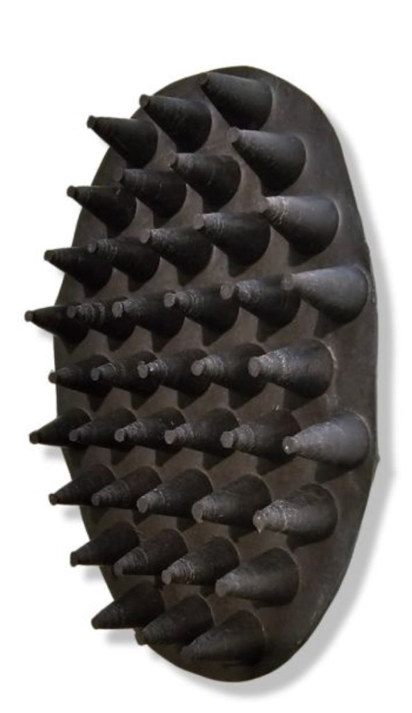 Oval Rubber Massage Curry with Handle