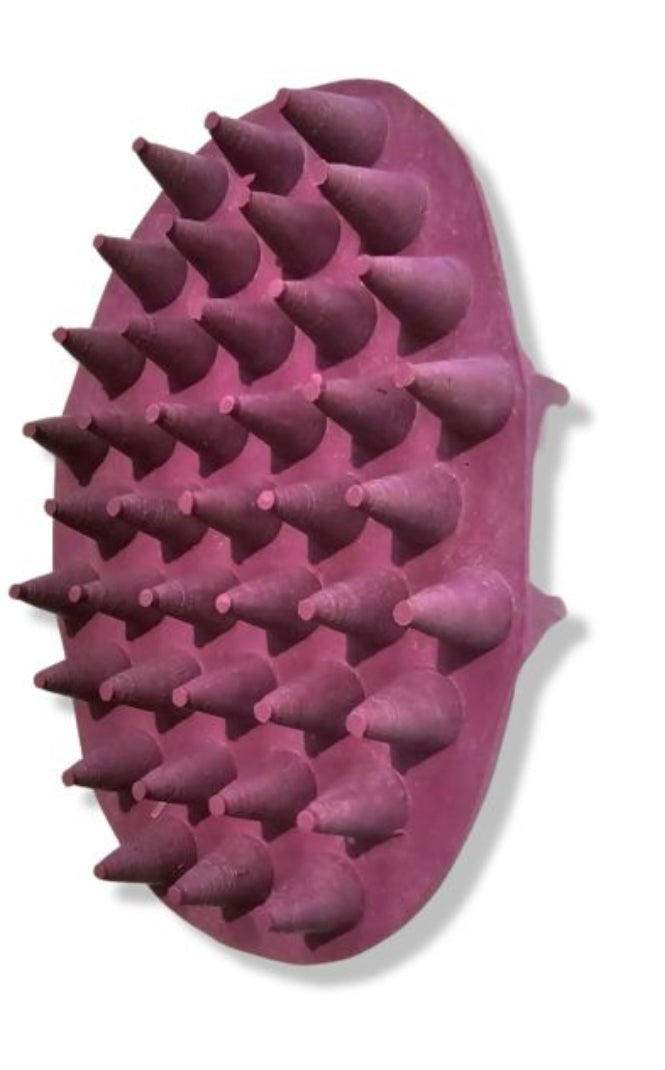 Oval Rubber Massage Curry with Handle