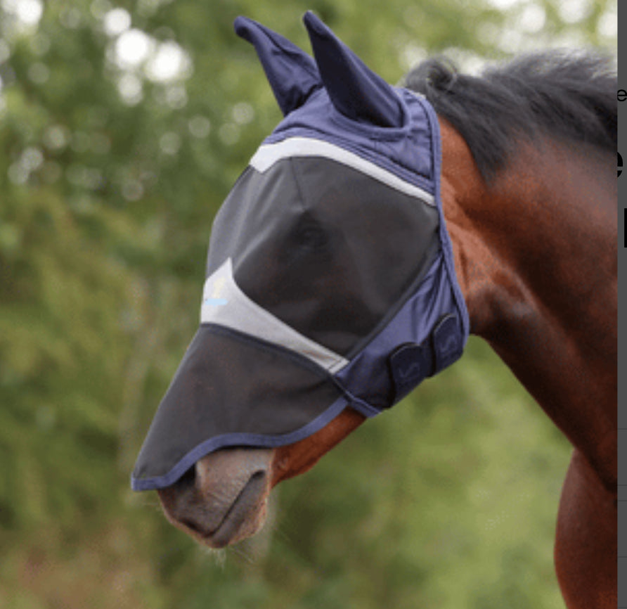 Shires Fly Guard Pro Fine Mesh Fly Mask with Ears &amp; Nose - Horse &amp; Hound Tack Shop 