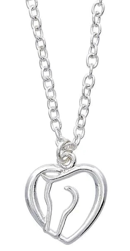 AWST Horse Head Heart Necklace with Horse Head Gift Box