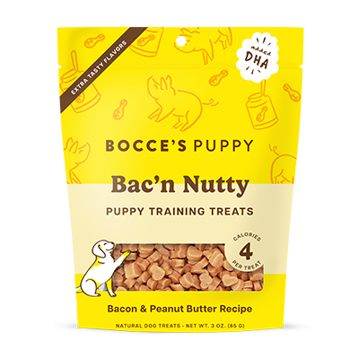 Bocce’s Bakery Bac’n Nutty Peanut Butter & Bacon Puppy Training Treats - Horse & Hound Tack Shop 