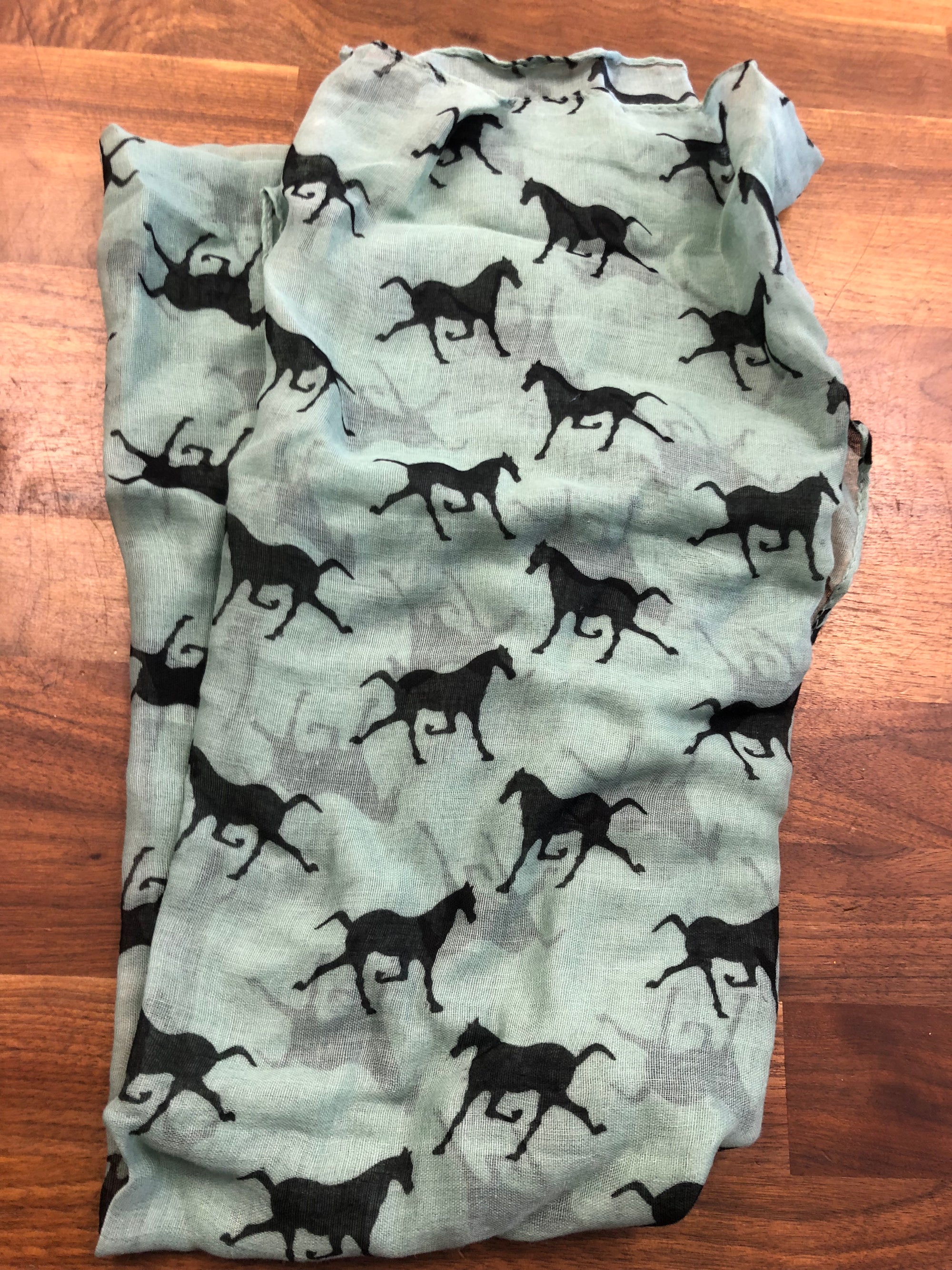 Blue Horse Print Scarf