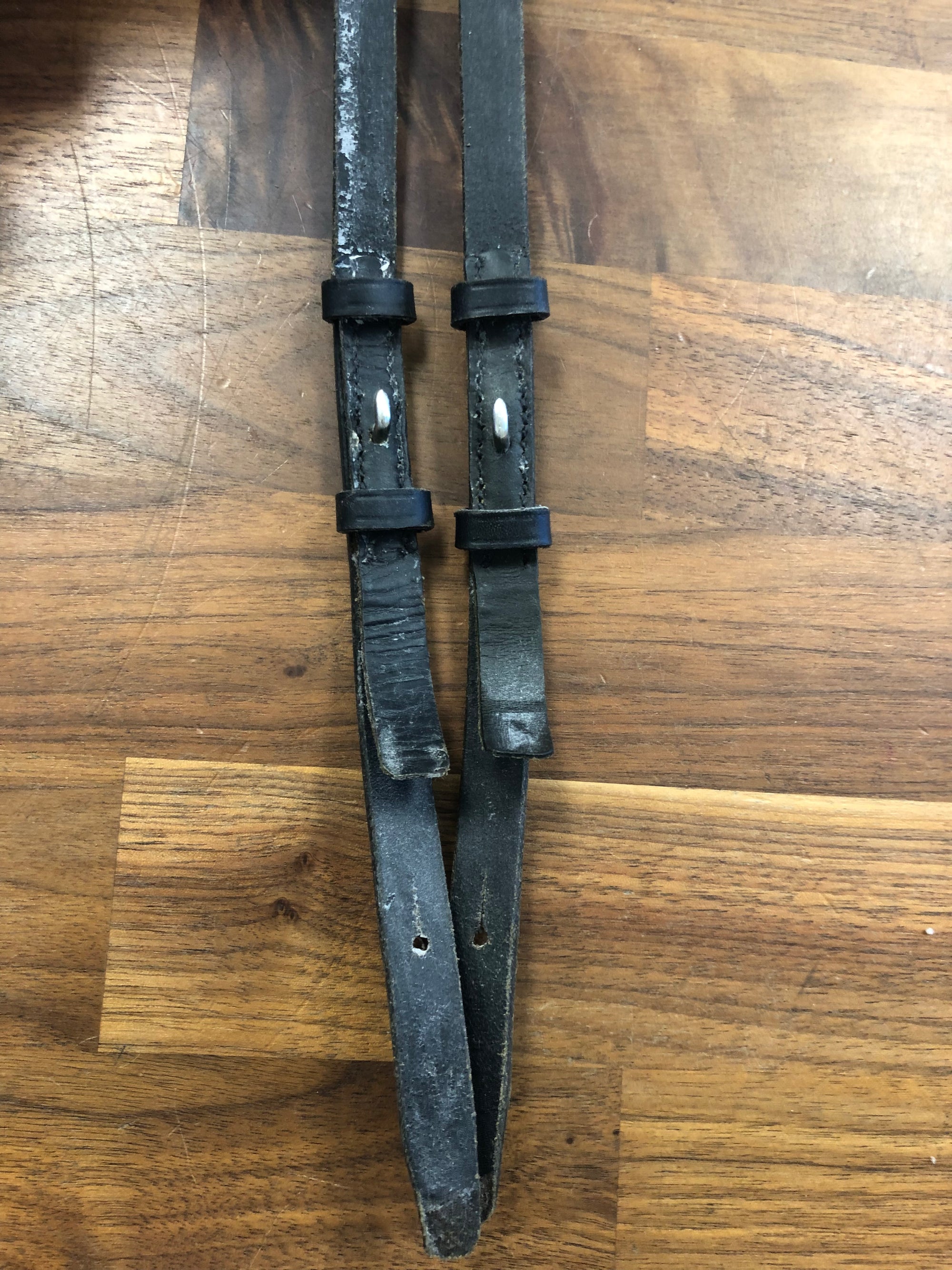 Black Leather Curb Reins