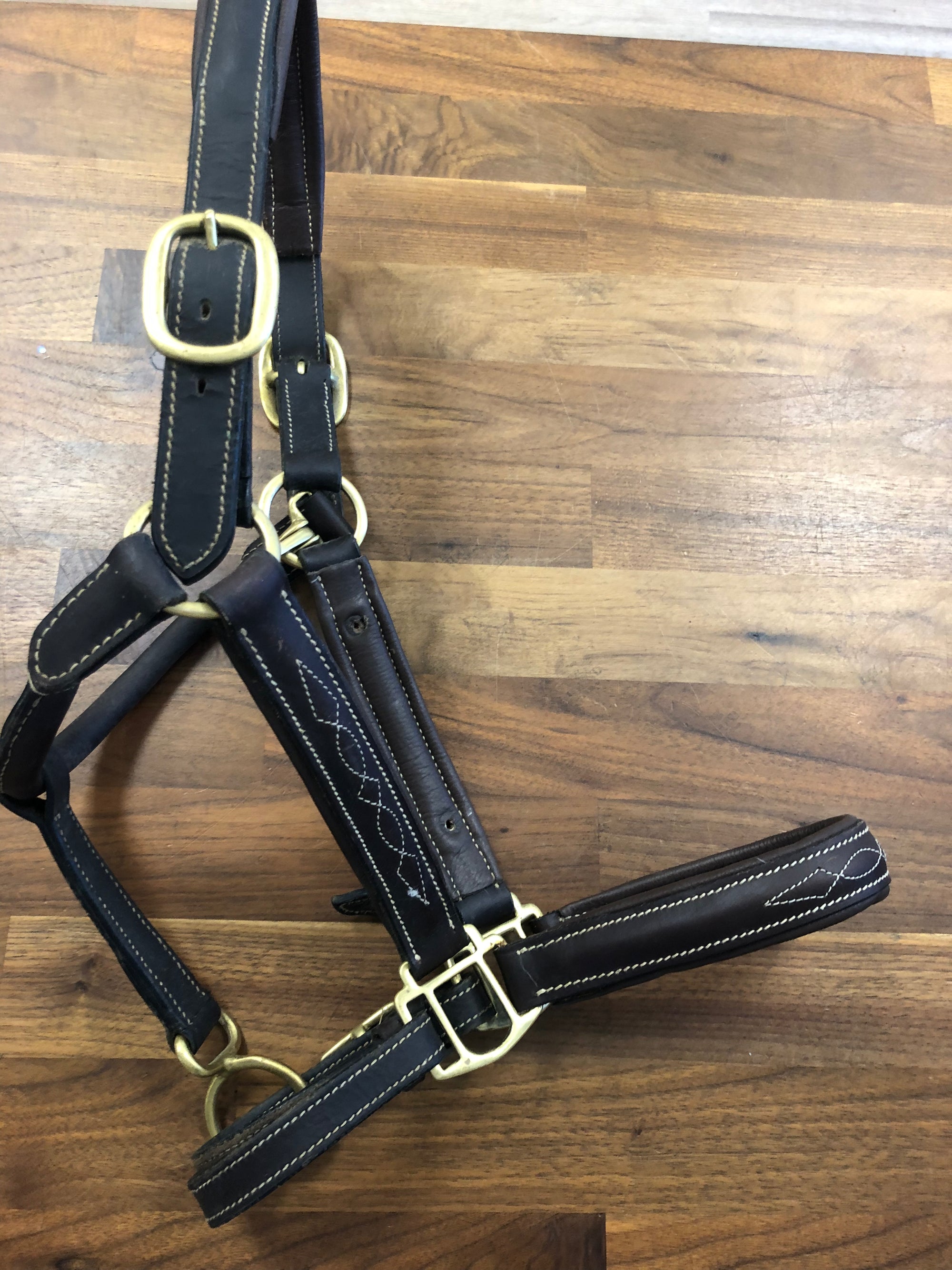 Fancy Stitched Leather Halter - Cob