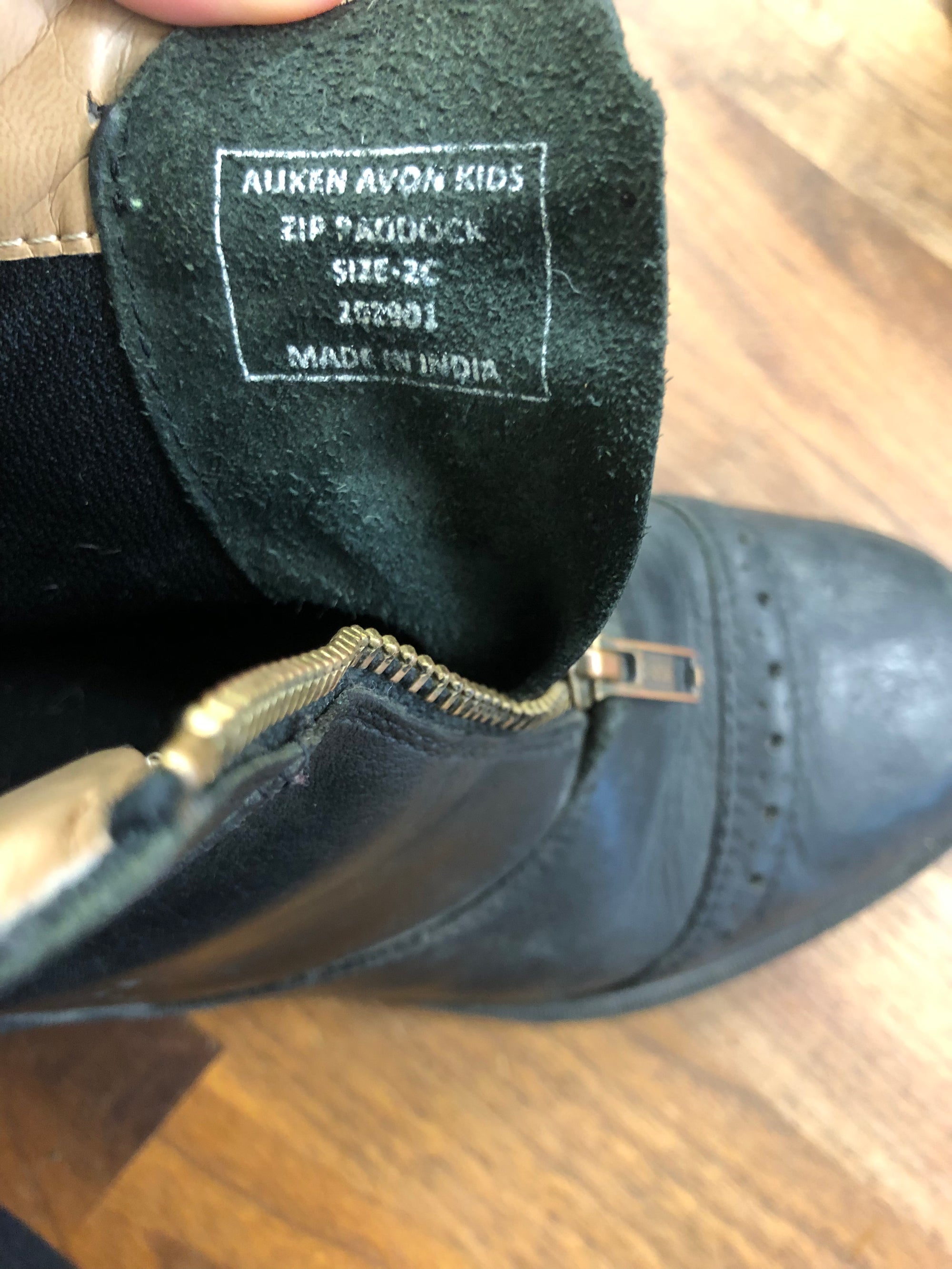 Kids Auken Zip Up Paddock Boot - Size 2