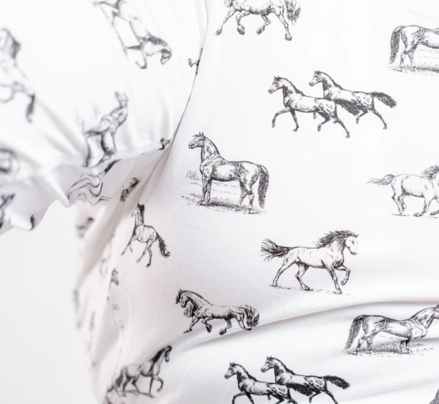 Annie Jay Equestrian Vintage Horse Print Bamboo Shirt