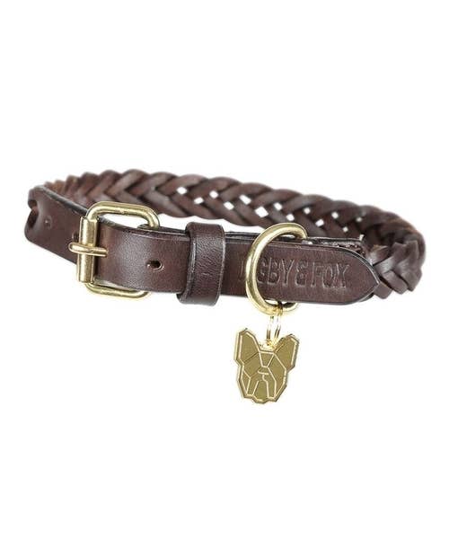 Braided leather dog collars hotsell