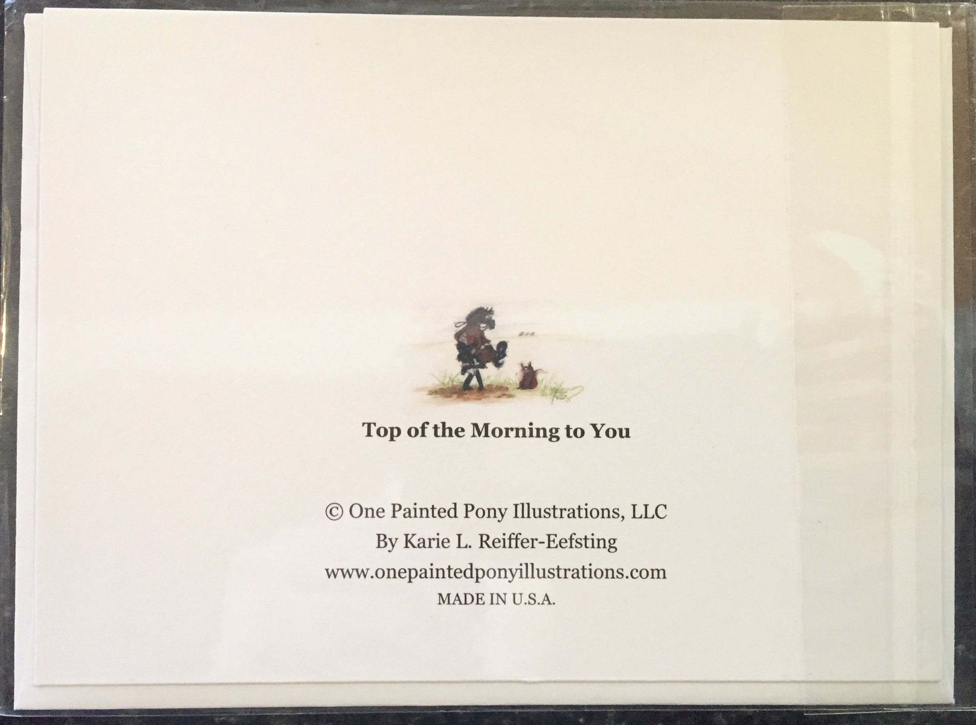 One Painted Pony Illustrations Gift Card &quot;Top Of The Morning to You&quot; - Horse &amp; Hound Tack Shop &amp; Pet Supply