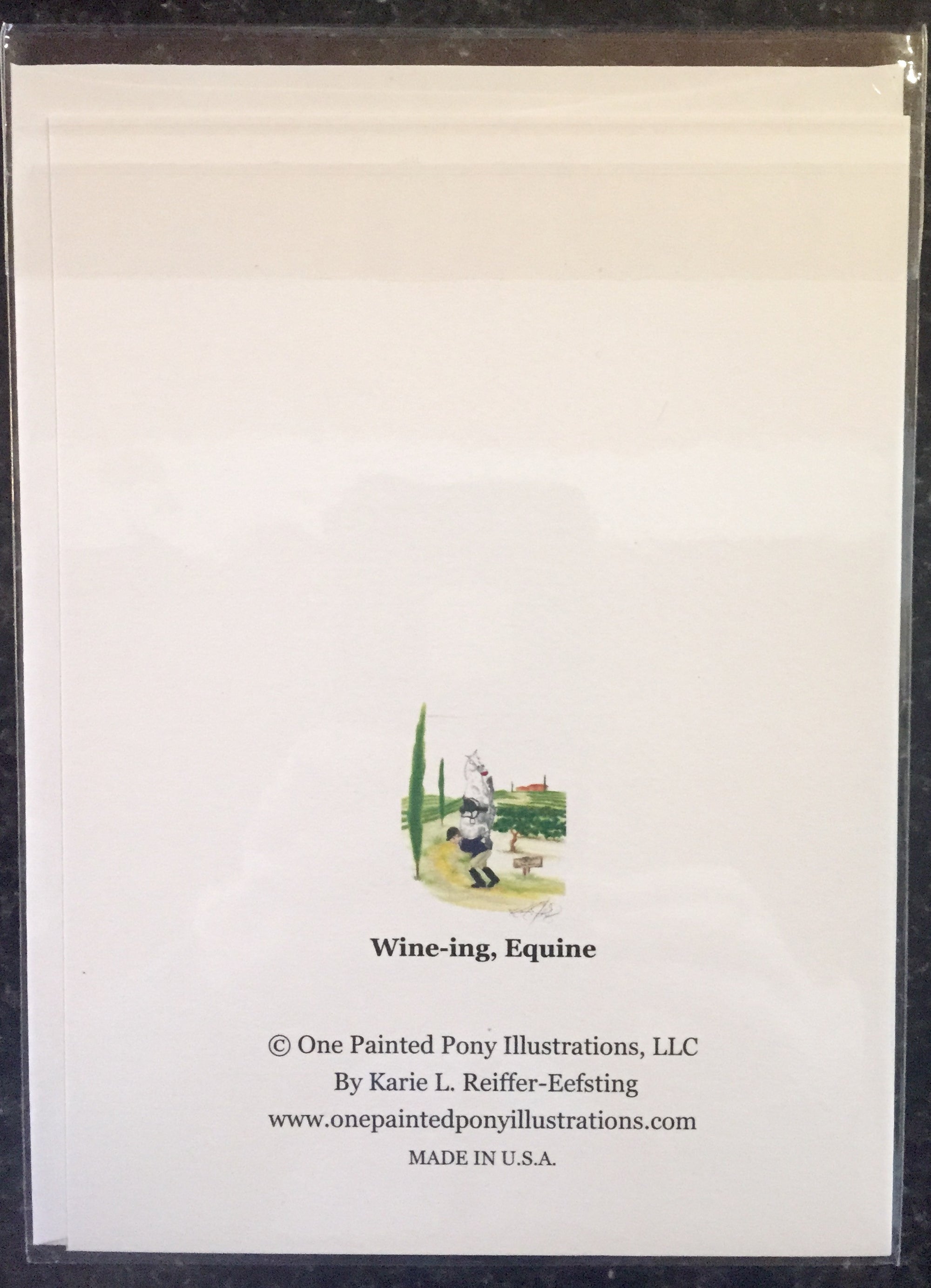 One Painted Pony Illustrations Gift Card &quot;Wine-ing Equine&quot; - Horse &amp; Hound Tack Shop &amp; Pet Supply
