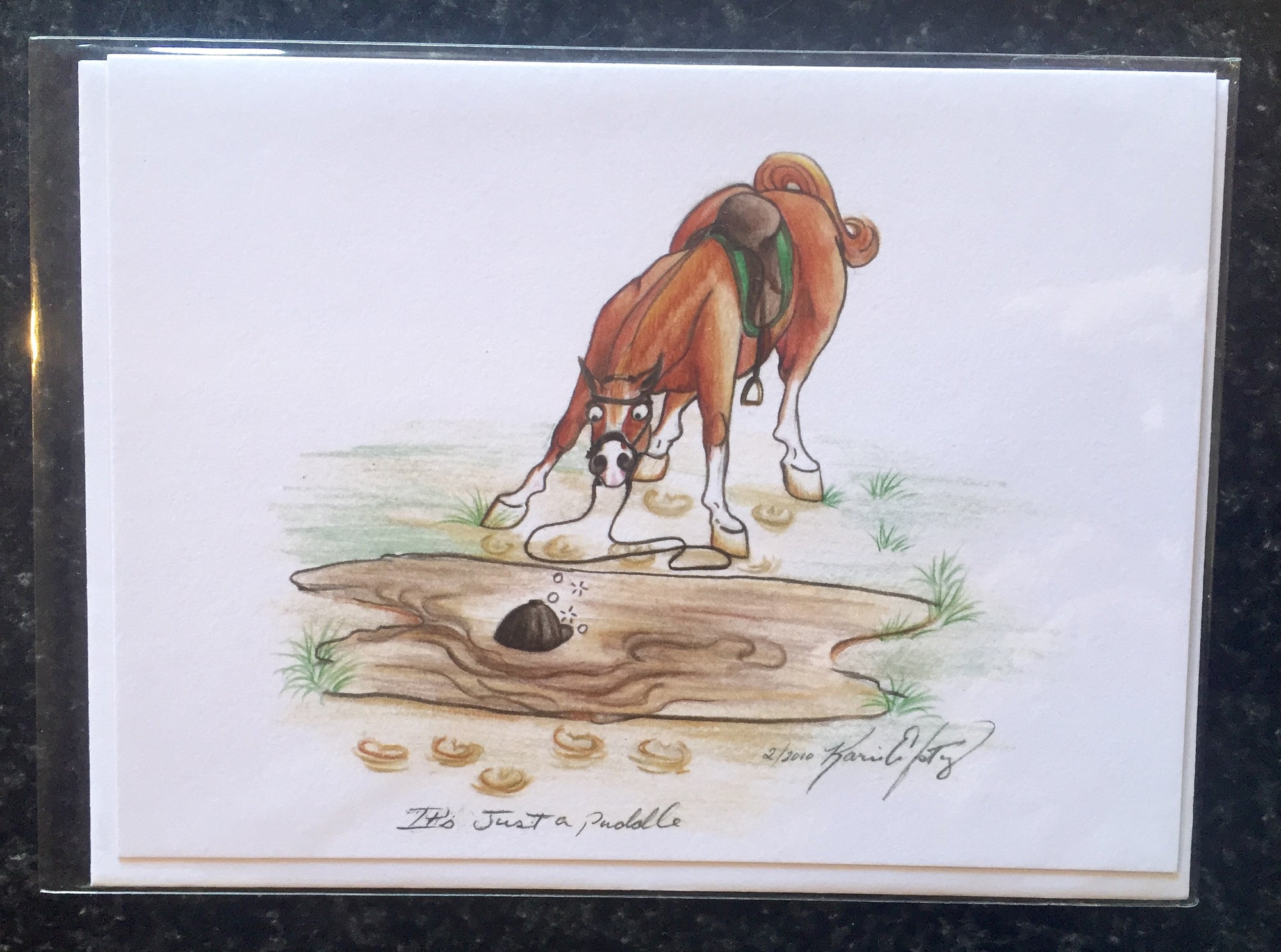 One Painted Pony Illustrations Gift Card "It's Just a Puddle" - Horse & Hound Tack Shop 