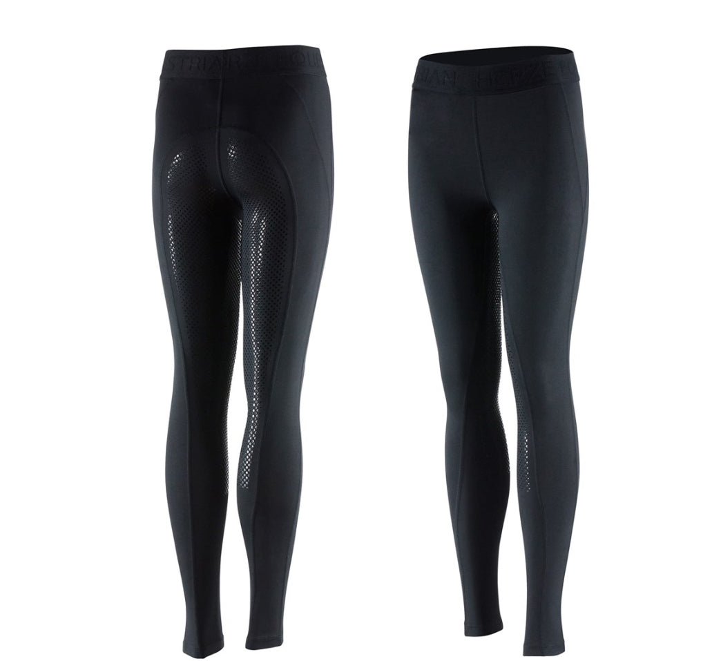 36630 Horze Active Womens Winter Silicone Knee Patch Tights Breech