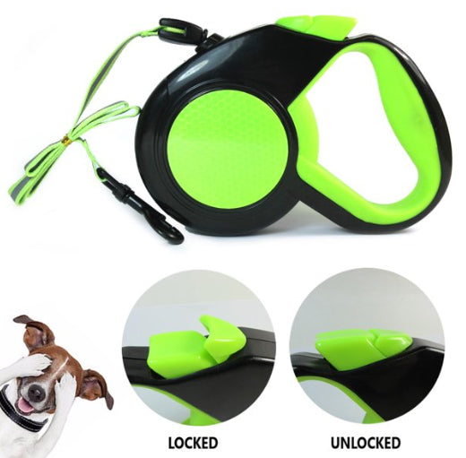 Neon-Glow Retractable Dog Leash