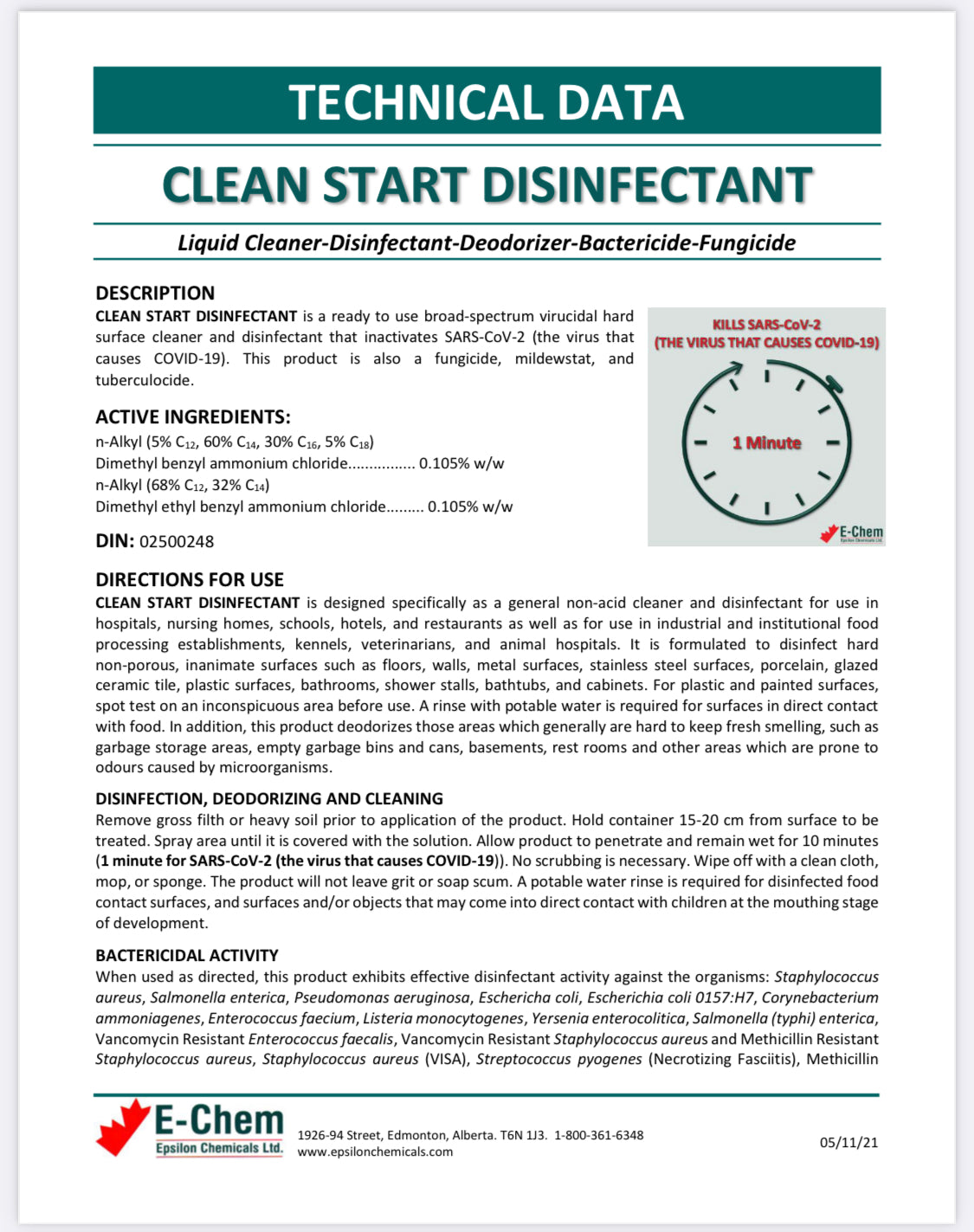 Clean Start Disinfectant