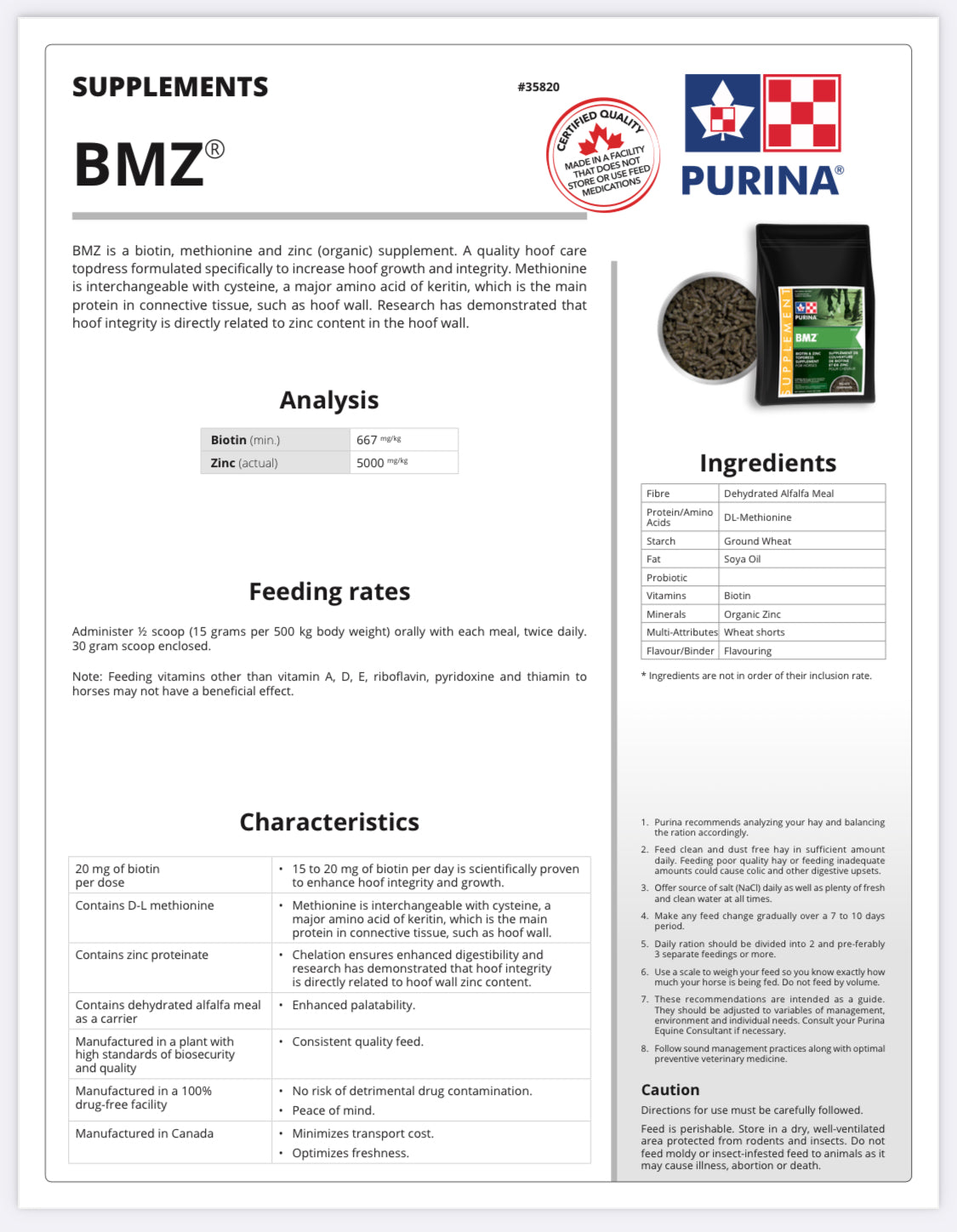 Purina BMZ Supplement - Horse & Hound Tack Shop 