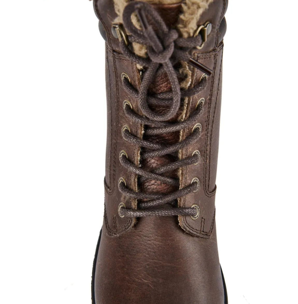 Brown lace up winter boots sale