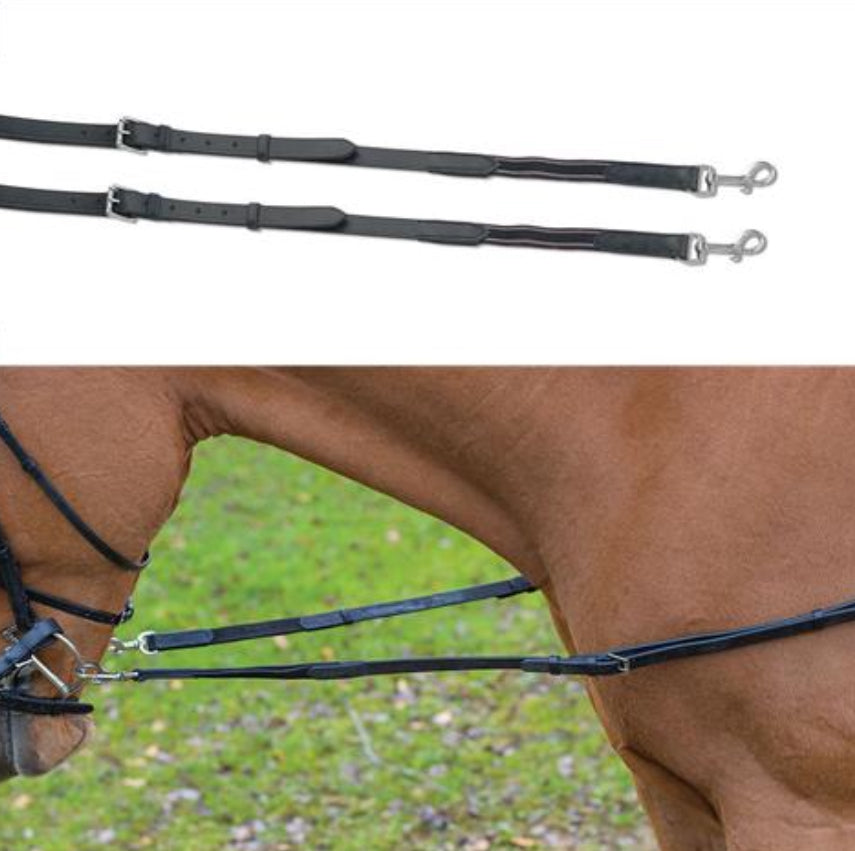 Shires Avignon Leather Side Reins with Elastic